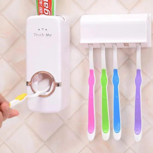Easy To Clean And Maintain Toothpaste Dispenser And Brush Holder