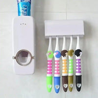 Easy To Clean And Maintain Toothpaste Dispenser And Brush Holder