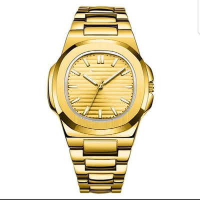 Men's Square Watch with Chain Strap - 1 Pc Quartz Movement and Water Resistant Design
