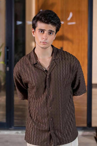 Rustline Cocoa Current Short Sleeve Shirt in Chocolate - Stylish Comfort for Every Occasion EW-000362