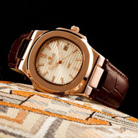 Men's Leather Square Watch with Quartz Movement - 1 Pc Chronograph, Water Resistant