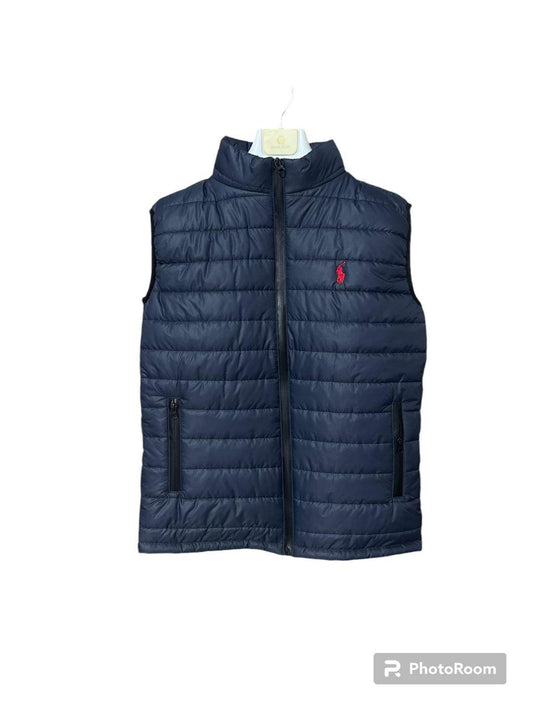 Men's 1 Pc Polyester Plain Puffer Jacket in Blue