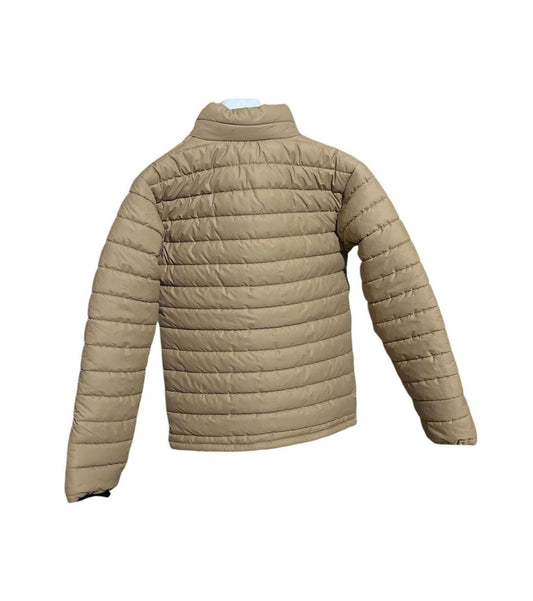 Stylish Men's Puffer Jacket - 1 Pc Embroidered Polyester in Beige