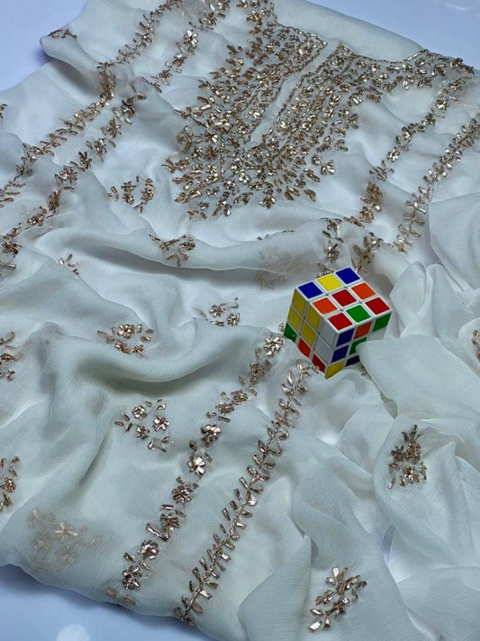 2 Pcs Women's Unstitched Hand Work Suit