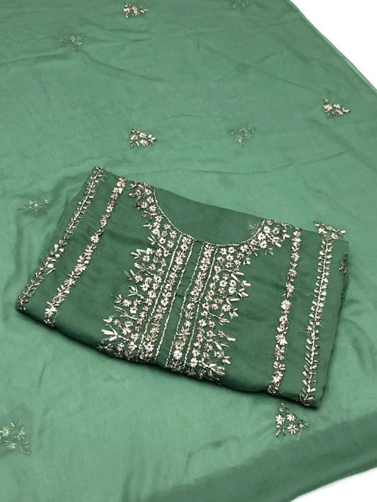 2 Pcs Women's Unstitched Hand Work Suit