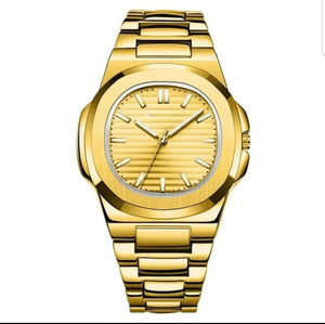 Men's Square Watch with Chain Strap - 1 Pc Quartz Movement and Water Resistant Design