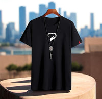 Men's Black Printed Cotton Jersey Half Sleeve T-Shirt - 1 Pc