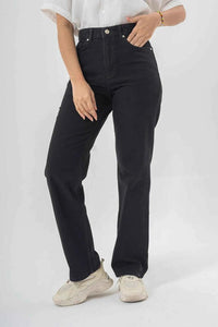 High Waist Black Denim Pants for a Chic Everyday Style EW-000750