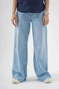 Easygoing Wide-Leg Blue Jeans for Effortless Trendy Style EW-000664