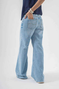 Easygoing Wide-Leg Blue Jeans for Effortless Trendy Style EW-000664