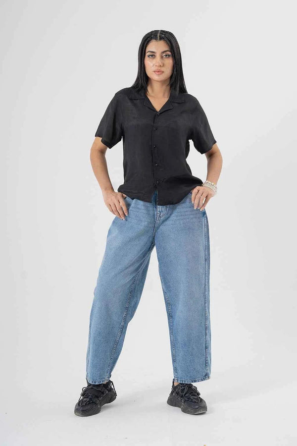 Relaxed Wide Leg Jeans in Light Blue - Effortless Comfort and Style EW-000641