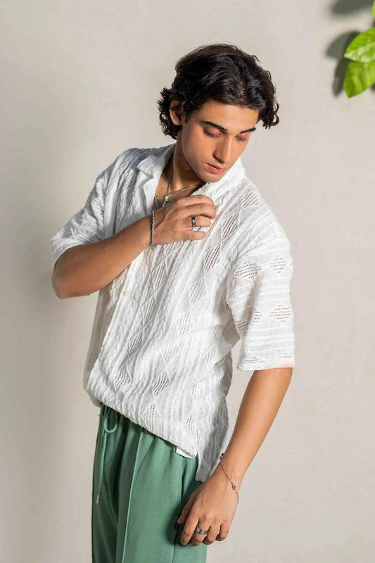 Lagoon Drift White Shirt - Experience Effortless Style and Unmatched Comfort EW-000214