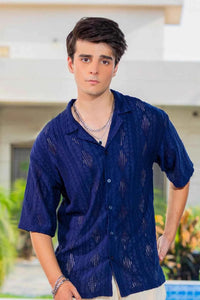 Twilight Escape Eyelet Shirt - Blue EW-000210