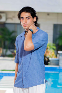 Twilight Escape Eyelet Shirt - Blue EW-000210