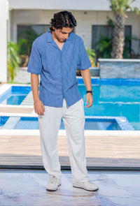 Twilight Escape Eyelet Shirt - Blue EW-000210