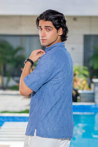 Twilight Escape Eyelet Shirt - Blue EW-000210