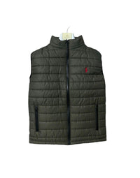 Men's Green Polyester Puffer Jacket - 1 Pc Collared Plain Design