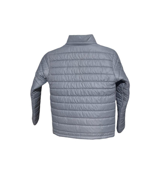 Men's Grey Embroidered Polyester Puffer Jacket - 1 Pc