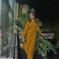 2 Pcs Women's Stitched Embroidered Shirt And Trouser