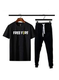 2 Pcs Men's Polyester Printed Co-ord Set