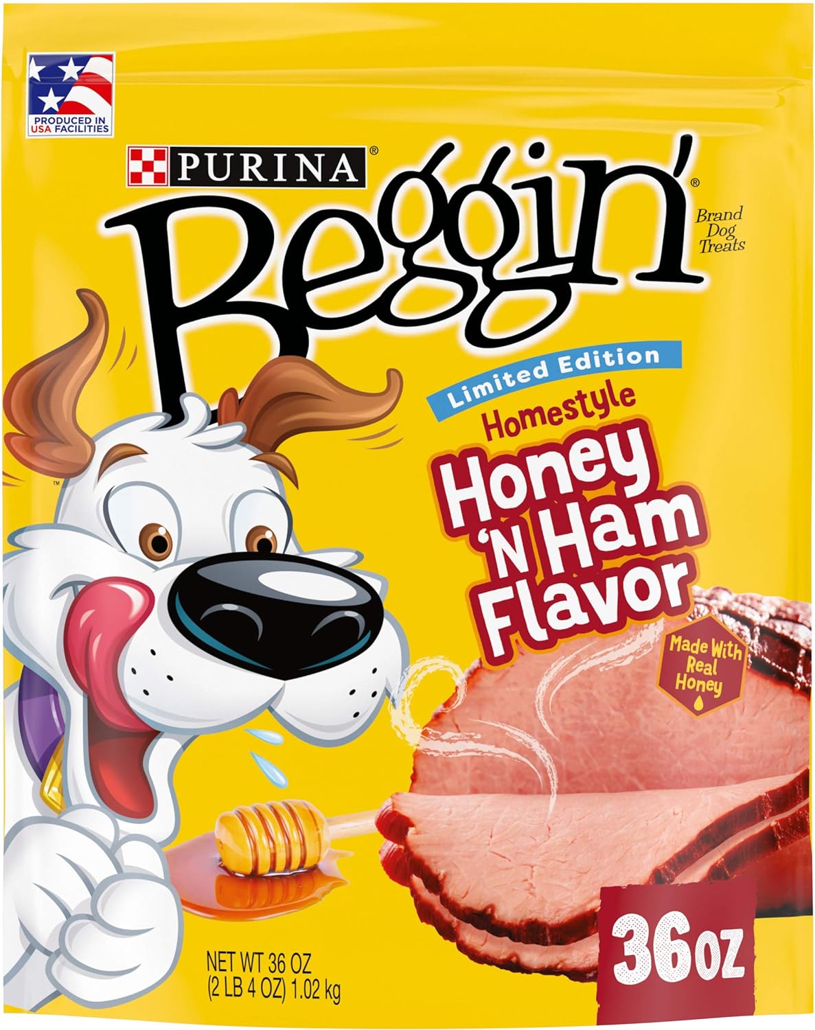 Purina Beggin’ Limited Edition Adult Dog Treats, Homestyle! Honey N’ Ham Flavor - 36 oz. Pouch