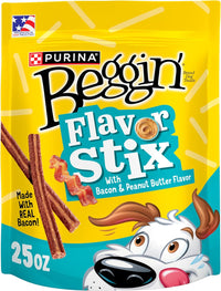 Purina Beggin’ Flavor Stix With Bacon & Peanut Butter Flavor - 25 oz. Pouch