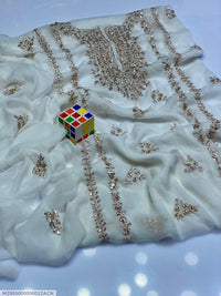 2 Pcs Women's Unstitched Hand Work Suit