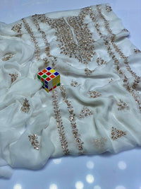 2 Pcs Women's Unstitched Hand Work Suit