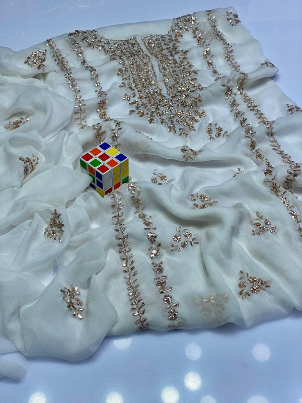 2 Pcs Women's Unstitched Hand Work Suit