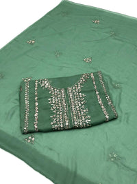 2 Pcs Women's Unstitched Hand Work Suit