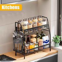 Durable Black Stainless Steel Organizer - 1 Pc for Efficient Storage Solutions