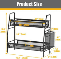 Durable Black Stainless Steel Organizer - 1 Pc for Efficient Storage Solutions
