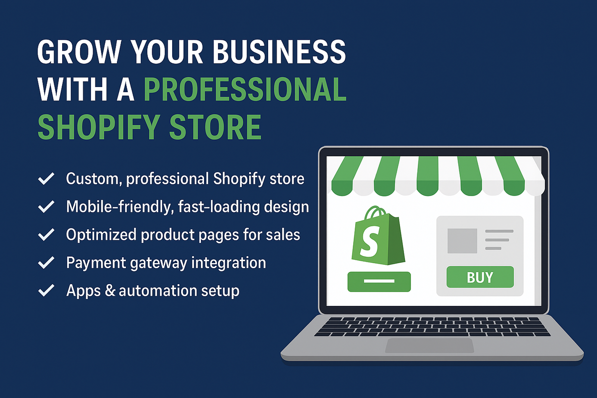 🚀 Grow Your Business with a Professional Shopify Store